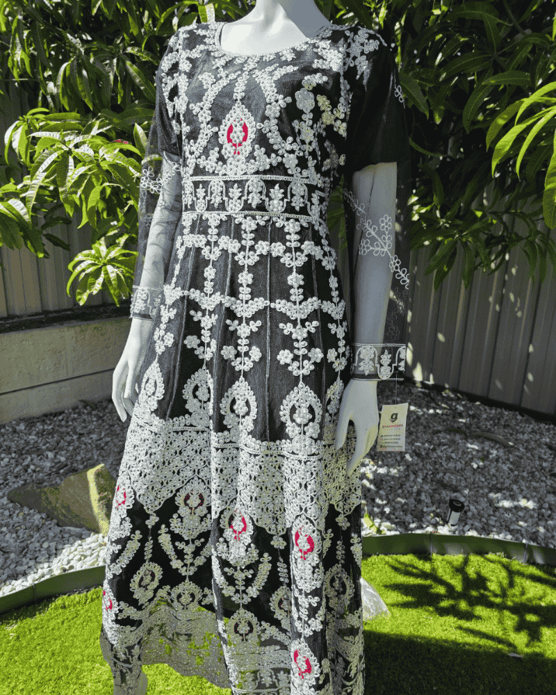 Elegant Black Pakistani Anarkali Suit with Dupatta