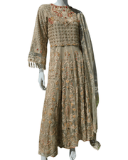 Chic Beige Pakistani Gown with Dupatta 13