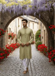 Pesta Cotton Men’s Kurta with Embroidery & Stone Work 2