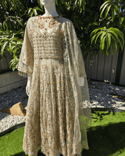 Chic Beige Pakistani Gown with Dupatta 5