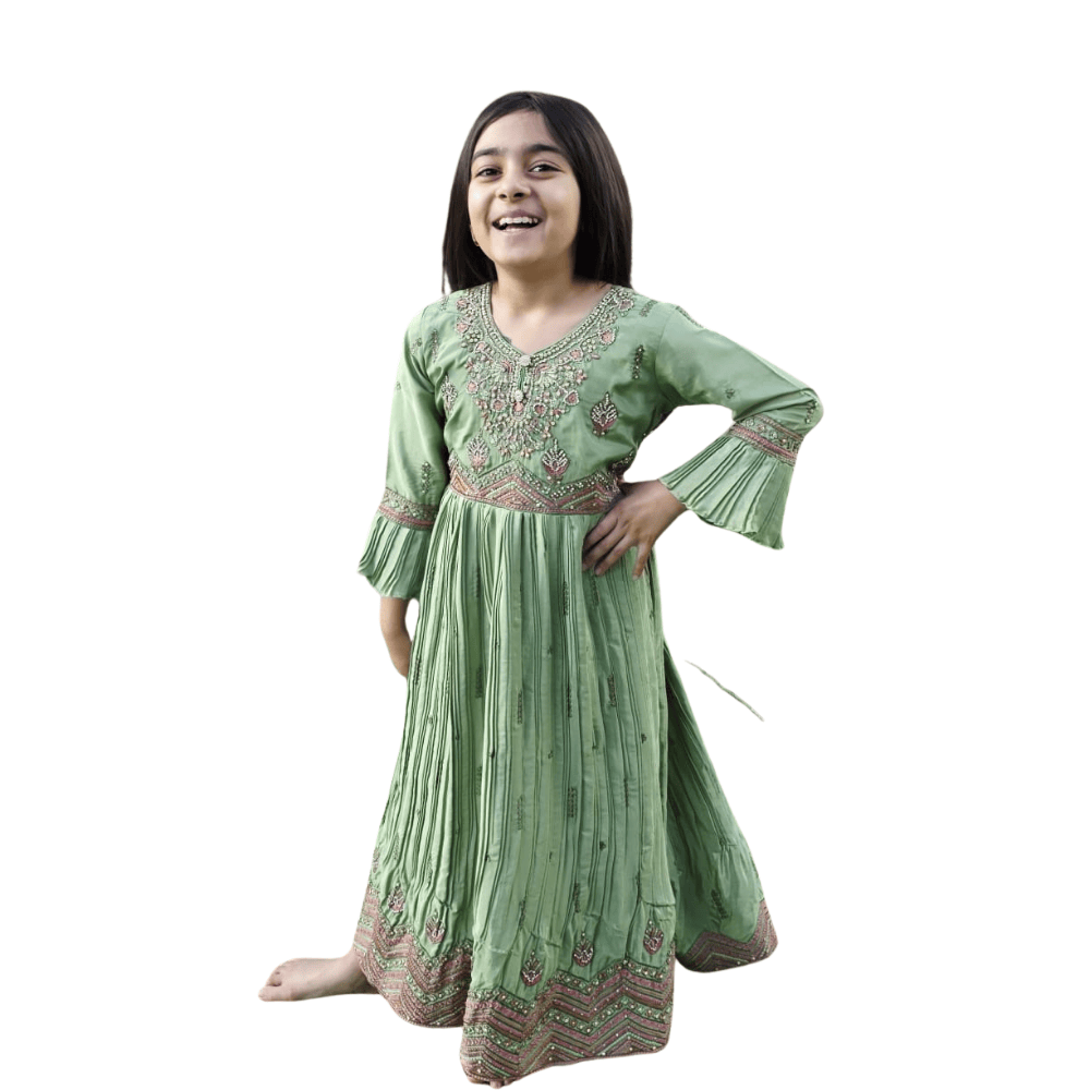 Silk Anarkali Gown for Kids – Elegant Wear for Girls