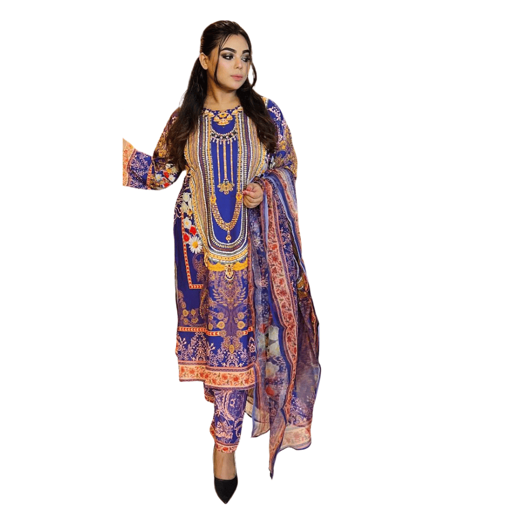 Purple Crepe Silk Salwar Suit – Elegant Pearl Work