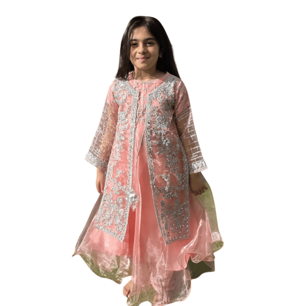 Elegant Kids Gown in Organza – Festive & Party Wear for Girls