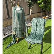 Green Ajrak Salwar Kameez – Pure Modal Fabric with Jari Border Dupatta 9