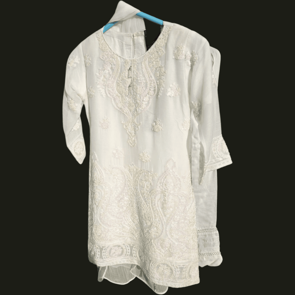 White Chiffon Kids Salwar Suit – Graceful Ethnic Wear