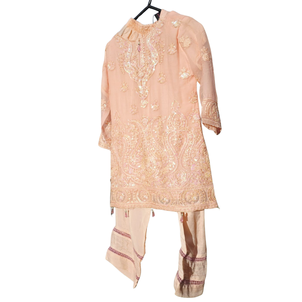 Baby Pink Chiffon Kids Salwar Suit – Soft & Stylish