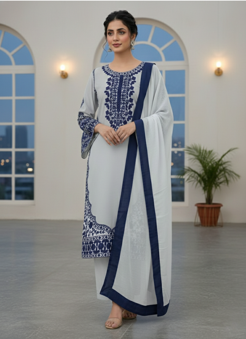 Elegant Fox Georgette Palazzo Set with Dupatta - Online shop in Australia