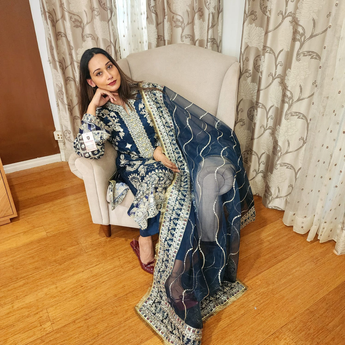 Pakistani Sea Green Salwar Suit with Heavy Embroidery