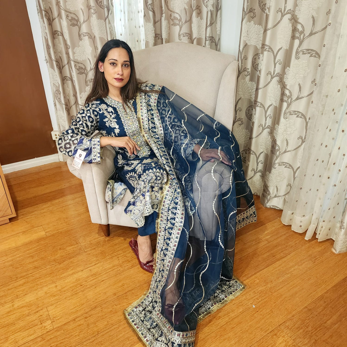 Pakistani Sea Green Salwar Suit with Heavy Embroidery