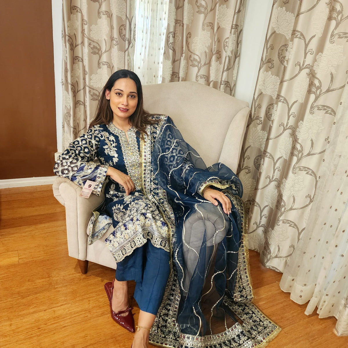 Pakistani Sea Green Salwar Suit with Heavy Embroidery