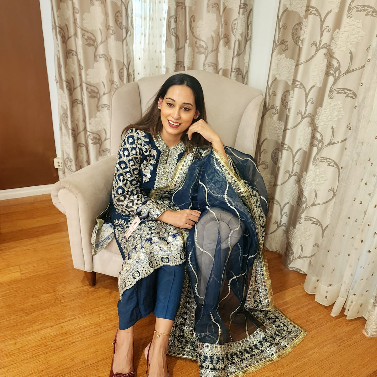 Pakistani Sea Green Salwar Suit with Heavy Embroidery