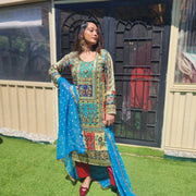 Pakistani Chinnon Salwar Suit with Hand Embroidery 7
