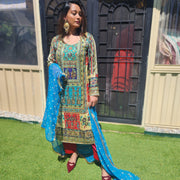 Pakistani Chinnon Salwar Suit with Hand Embroidery 10