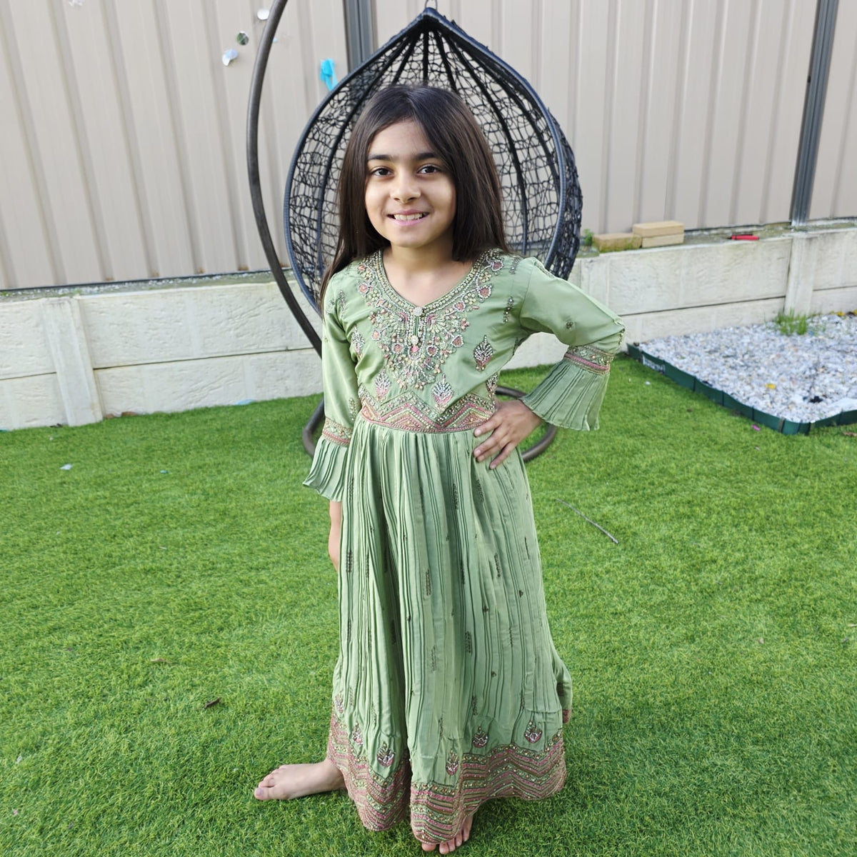 Silk Anarkali Gown for Kids – Elegant Wear for Girls