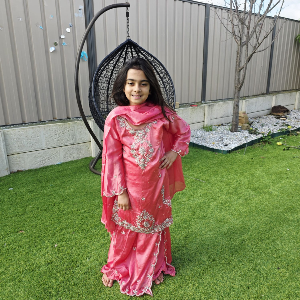 Silk Sharara Suit for Girls – Festive Ethnic Wear for Kids