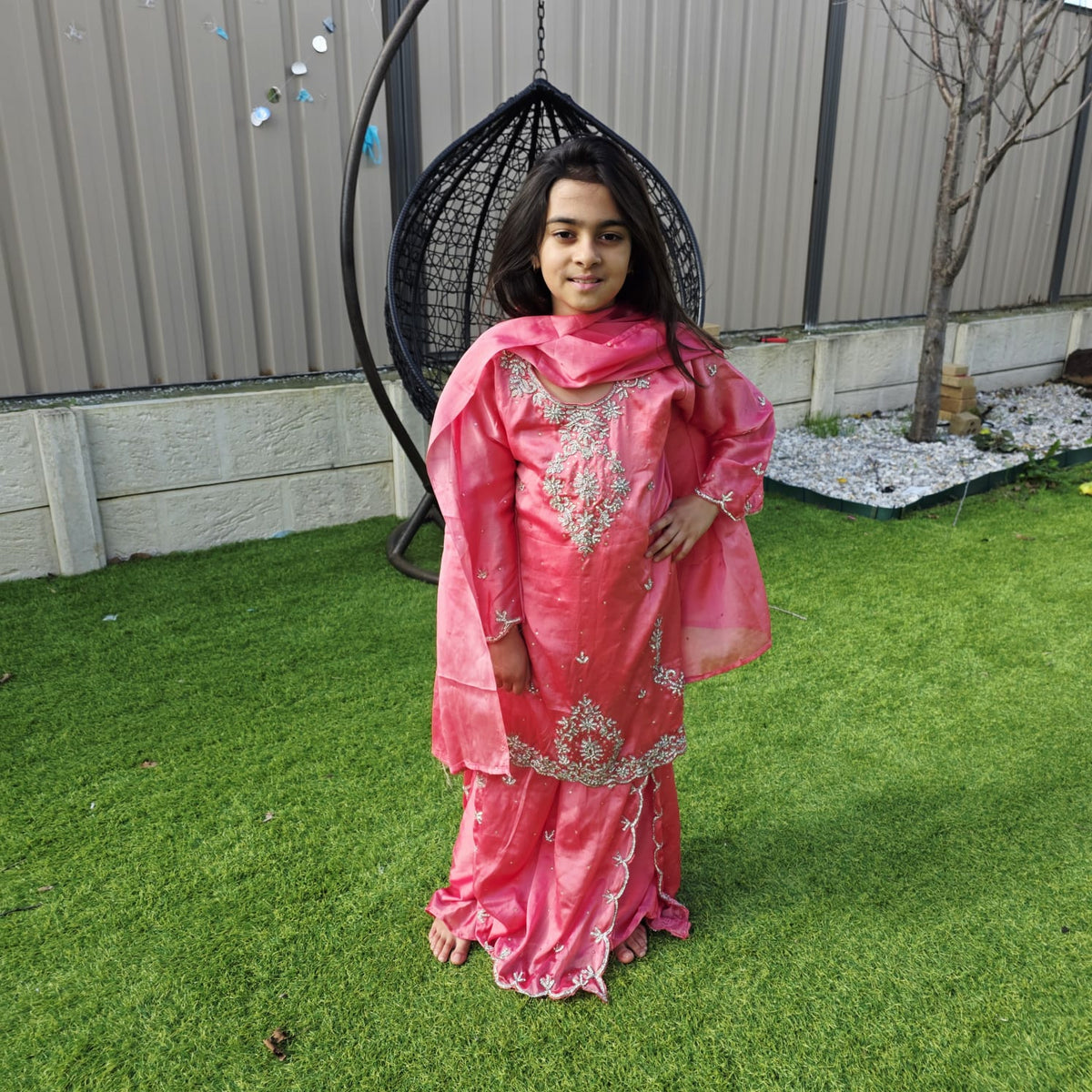 Silk Sharara Suit for Girls – Festive Ethnic Wear for Kids