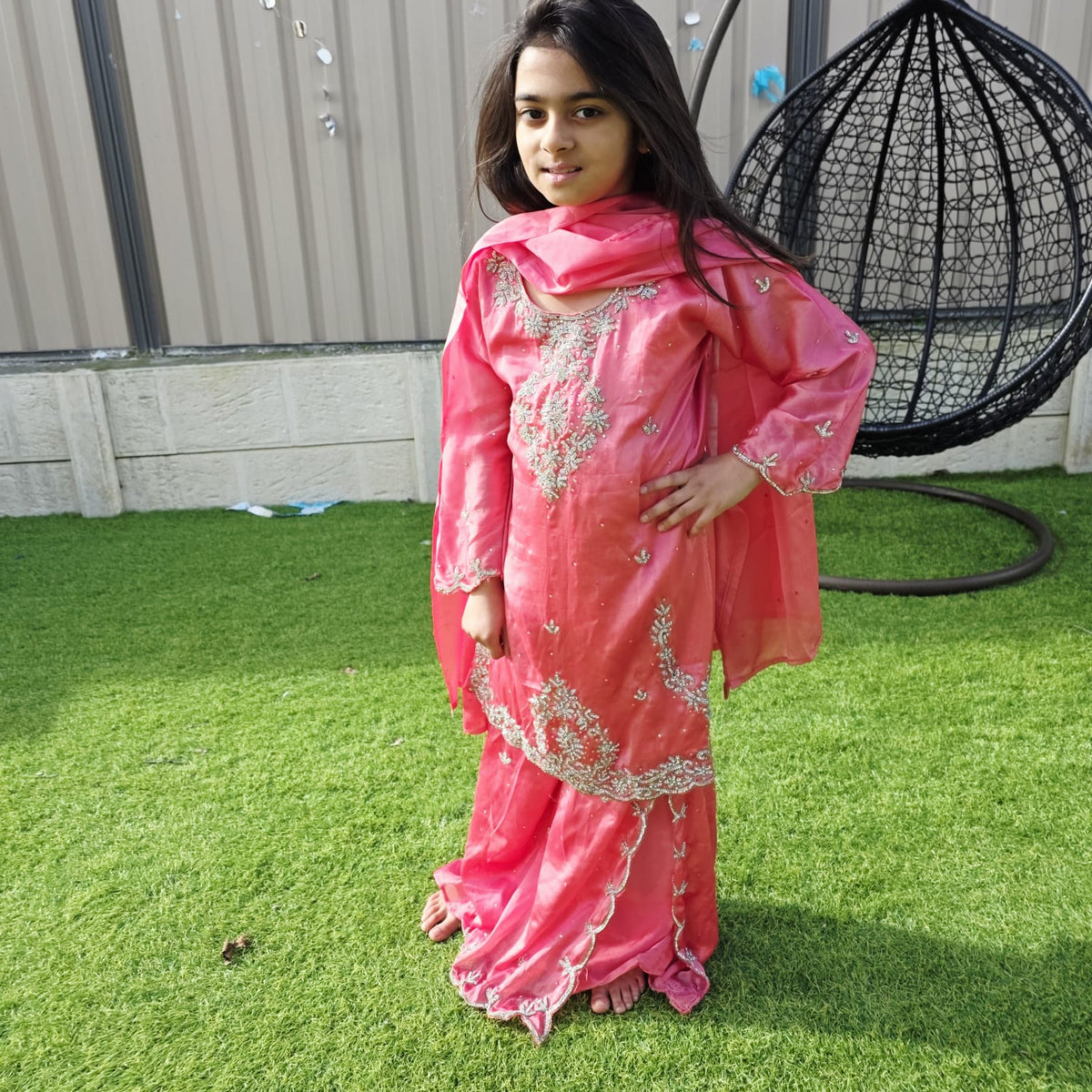 Silk Sharara Suit for Girls – Festive Ethnic Wear for Kids