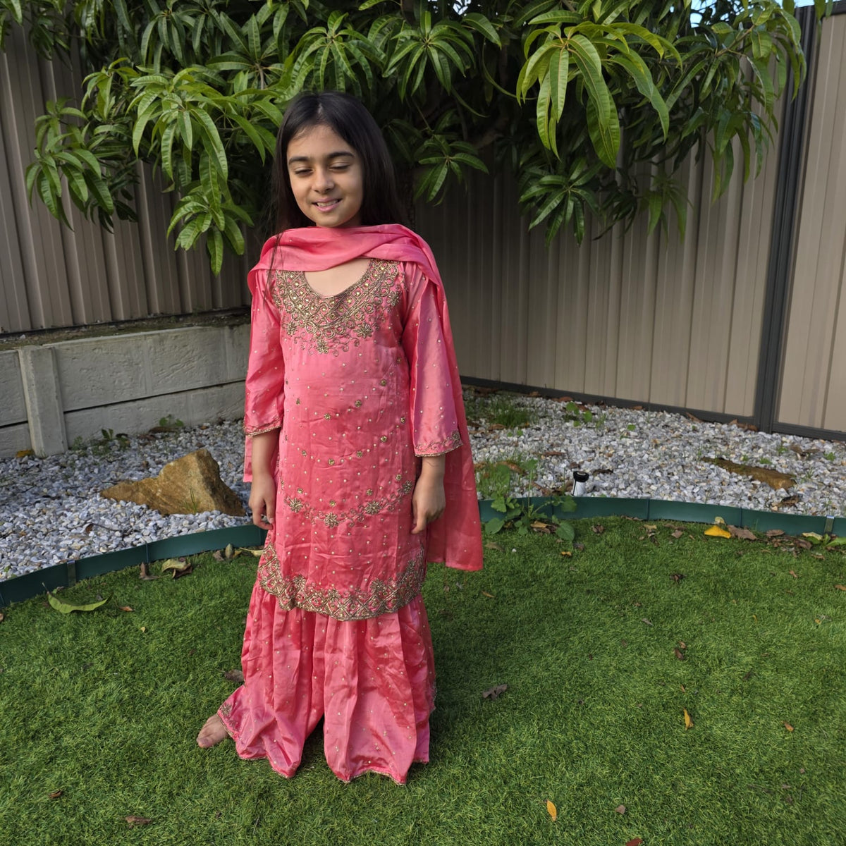 Silk Sharara Suit for Kids – Elegant Ethnic Wear for Girls