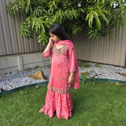 Silk Sharara Suit for Kids – Elegant Ethnic Wear for Girls 14