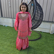 Silk Sharara Suit for Kids – Elegant Ethnic Wear for Girls 11