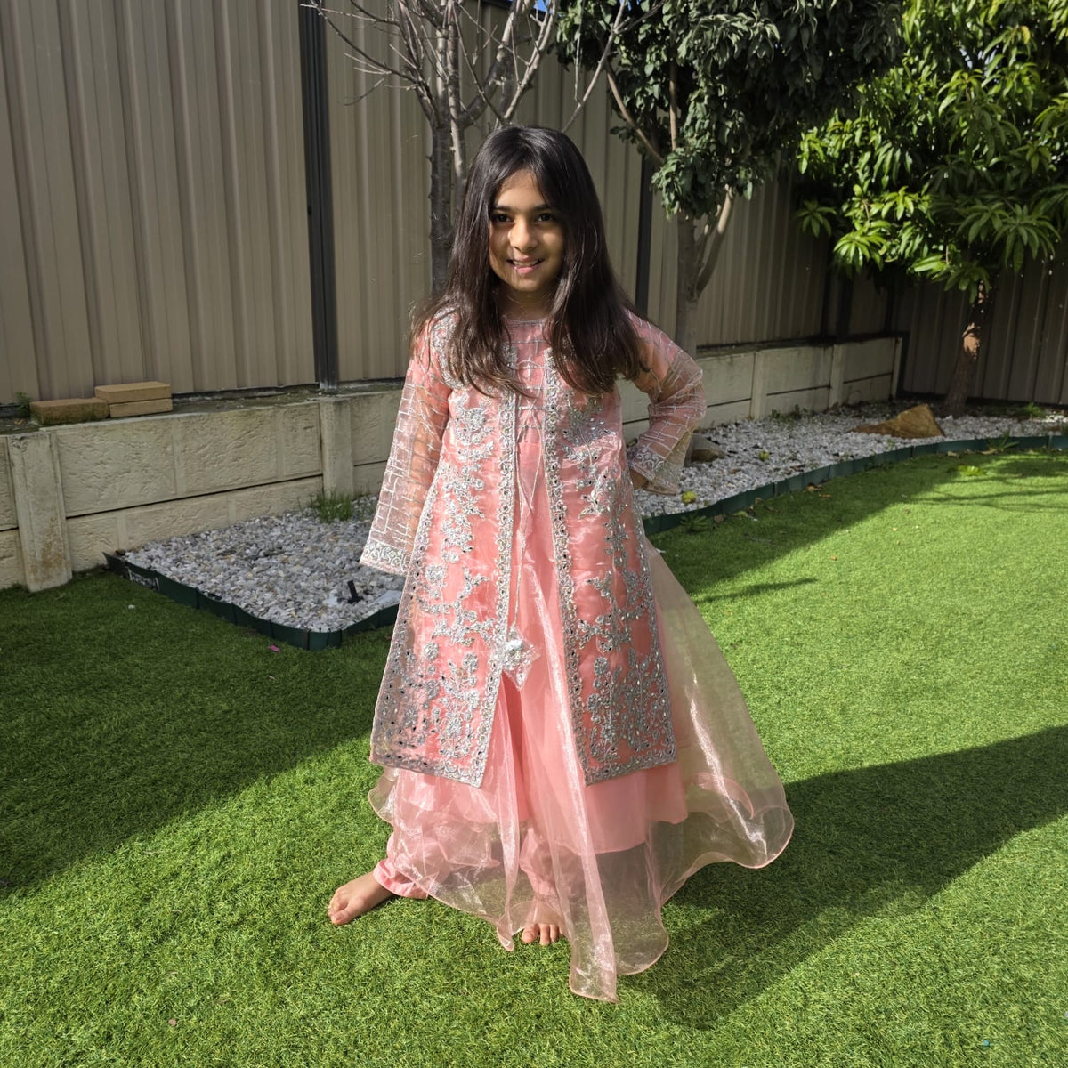 Elegant Kids Gown in Organza – Festive & Party Wear for Girls