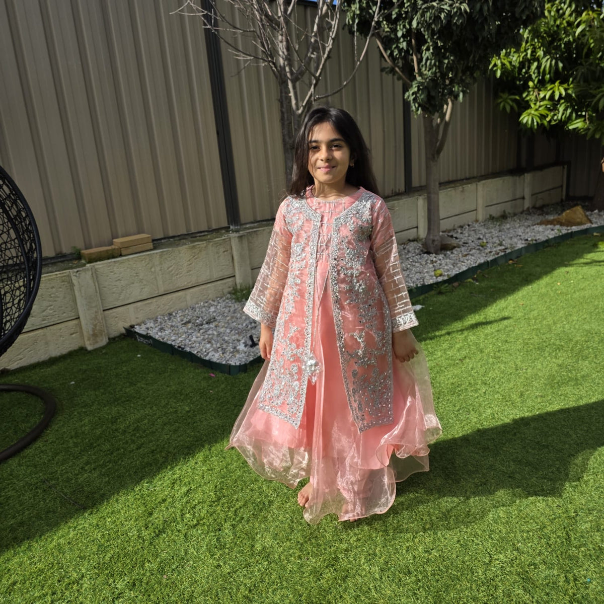 Elegant Kids Gown in Organza – Festive & Party Wear for Girls