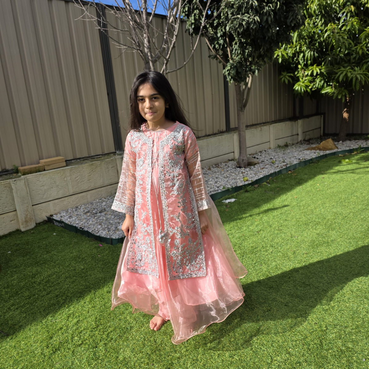 Elegant Kids Gown in Organza – Festive & Party Wear for Girls