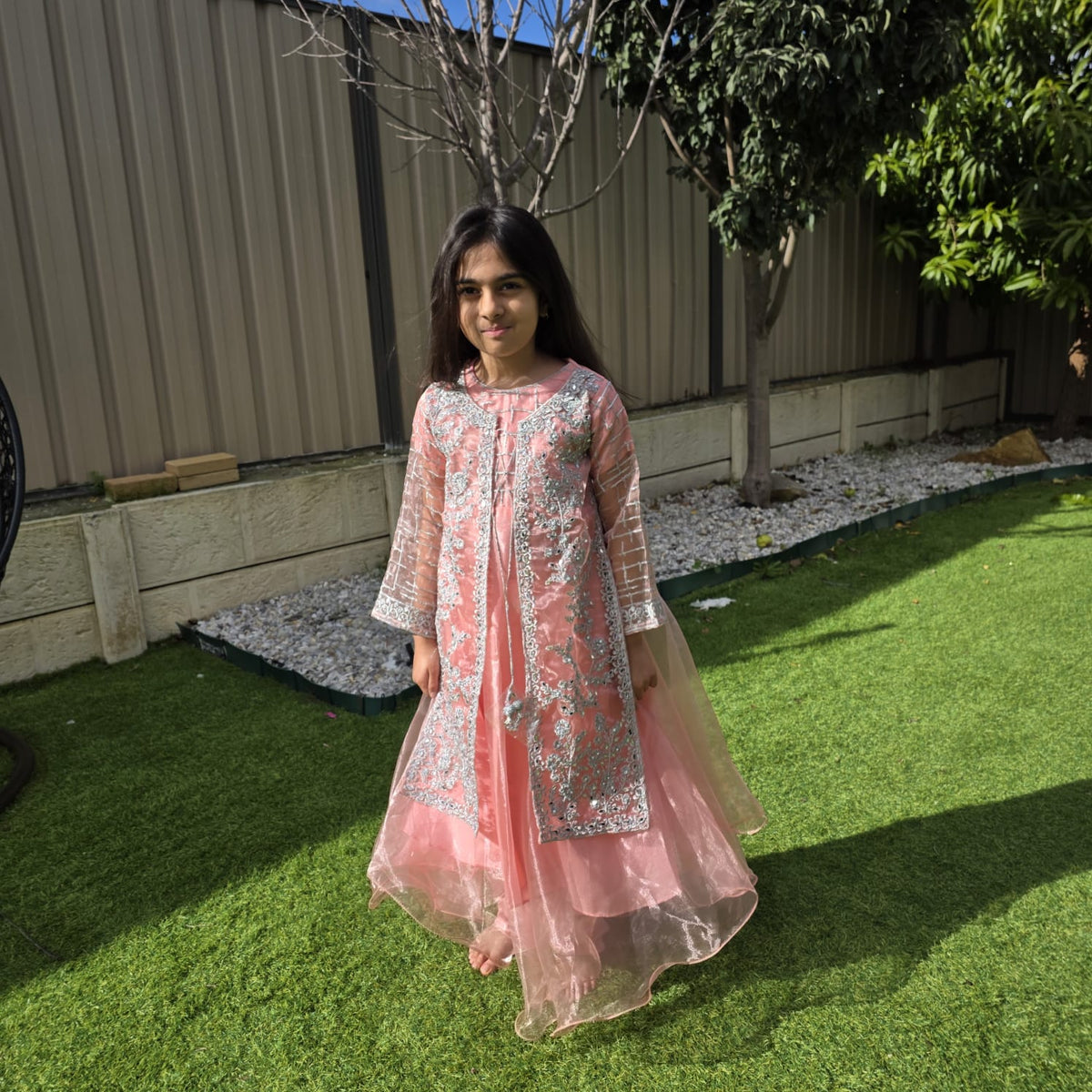 Elegant Kids Gown in Organza – Festive & Party Wear for Girls