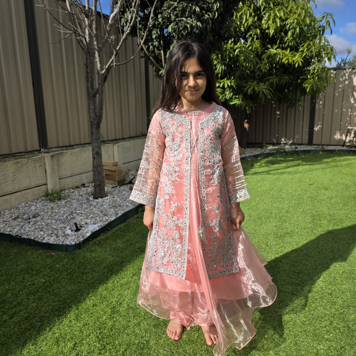 Elegant Kids Gown in Organza – Festive & Party Wear for Girls