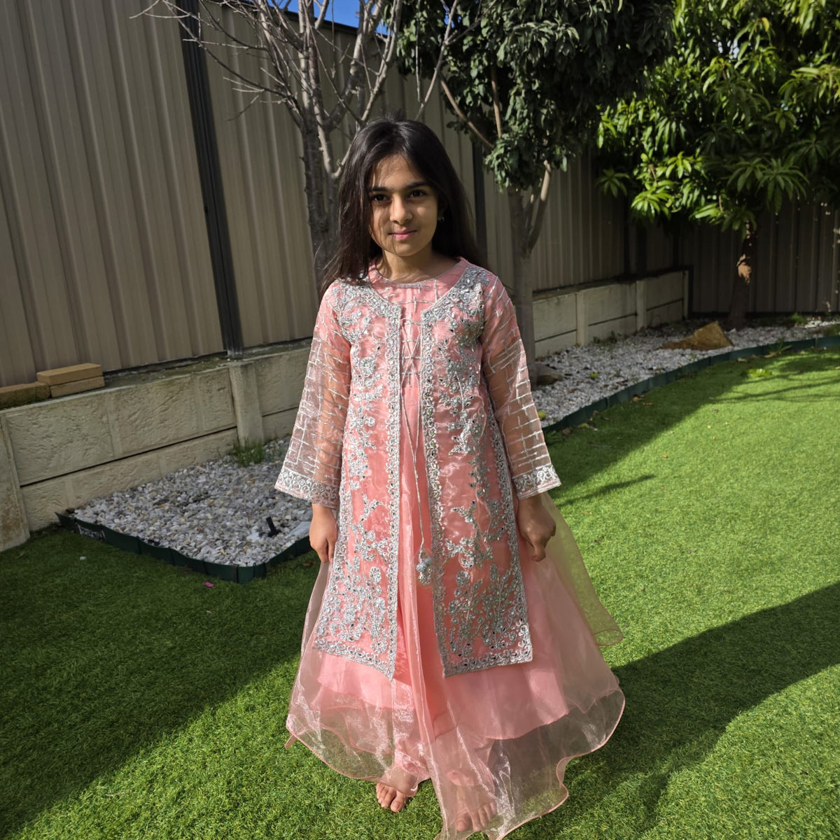 Elegant Kids Gown in Organza – Festive & Party Wear for Girls