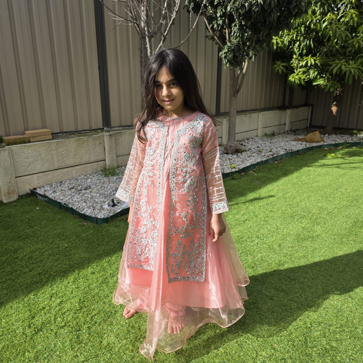 Elegant Kids Gown in Organza – Festive & Party Wear for Girls