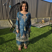 Sea Green Silk Kids Sharara Suit – Festive Elegance 17