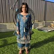 Sea Green Silk Kids Sharara Suit – Festive Elegance 15