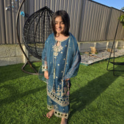 Sea Green Silk Kids Sharara Suit – Festive Elegance 10