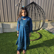 Sea Green Chiffon Kids Anarkali Gown – Elegant Festive Wear 10
