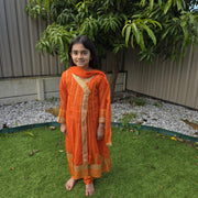 Orange Chiffon Kids Anarkali Dress – Angrakha Style 8