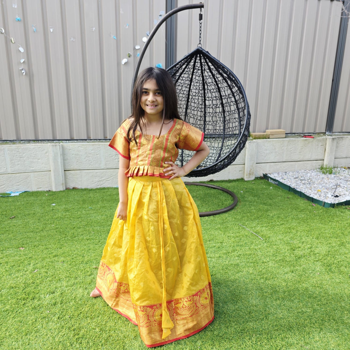 Yellow Silk Kids Lehenga Choli – Festive Wear