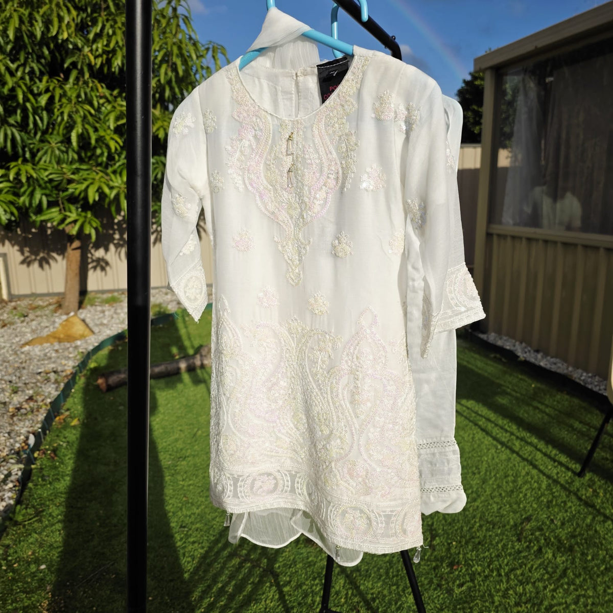 White Chiffon Kids Salwar Suit – Graceful Ethnic Wear