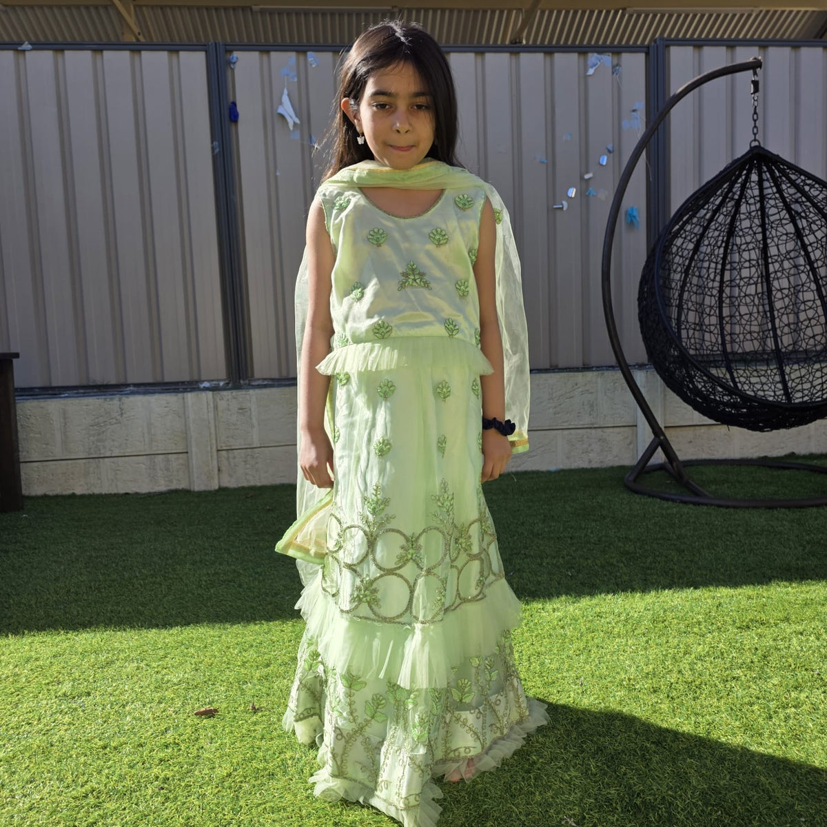 Paste Organza Kids Lehenga – Ethnic Elegance