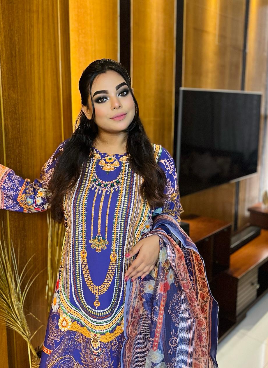 Purple Crepe Silk Salwar Suit – Elegant Pearl Work