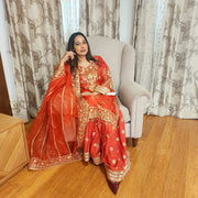 Pakistani Orange Organza Sharara 6