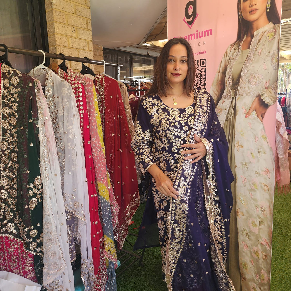 Pakistani Chiffon Fabric Gota Patti Salwar Kameez Set