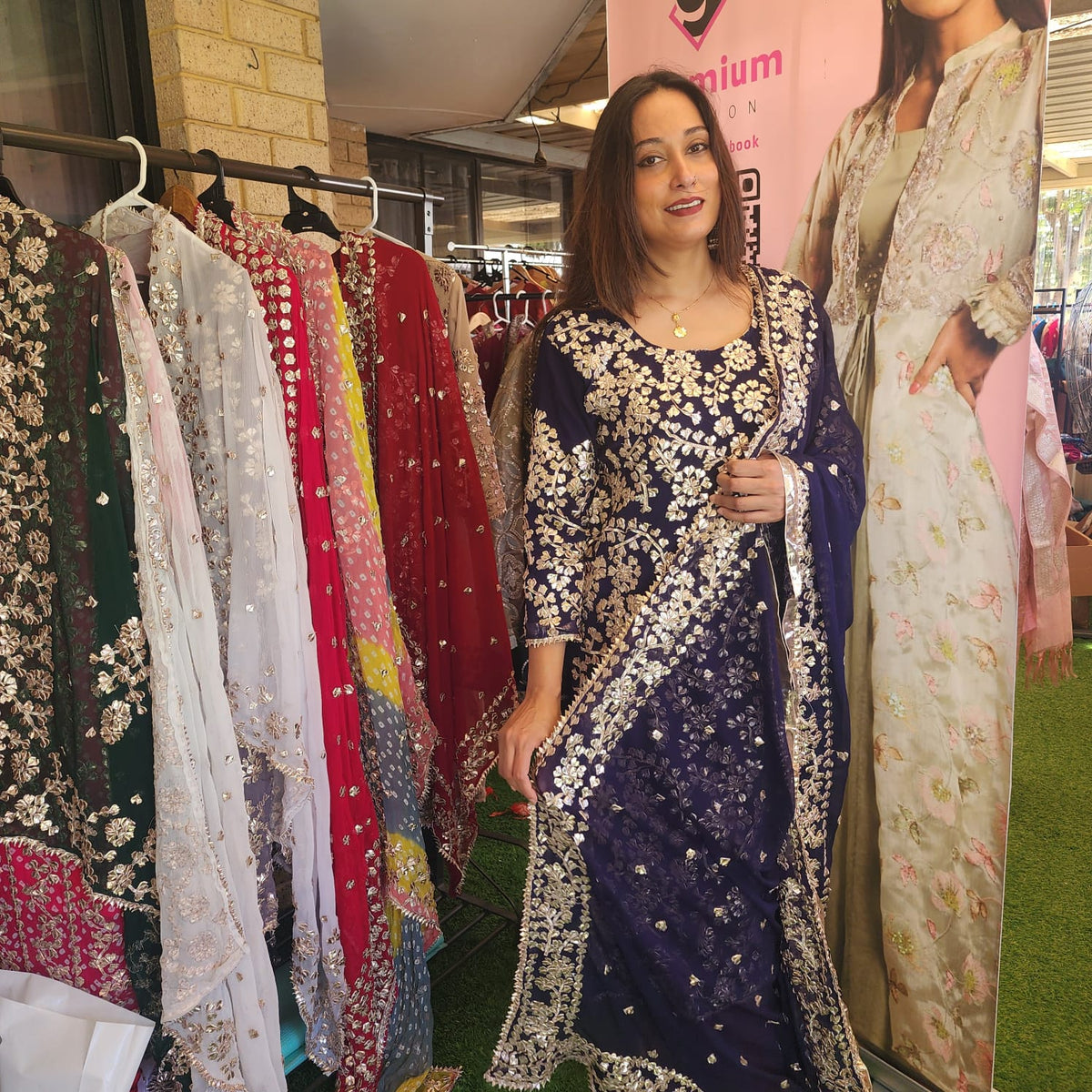 Pakistani Chiffon Fabric Gota Patti Salwar Kameez Set