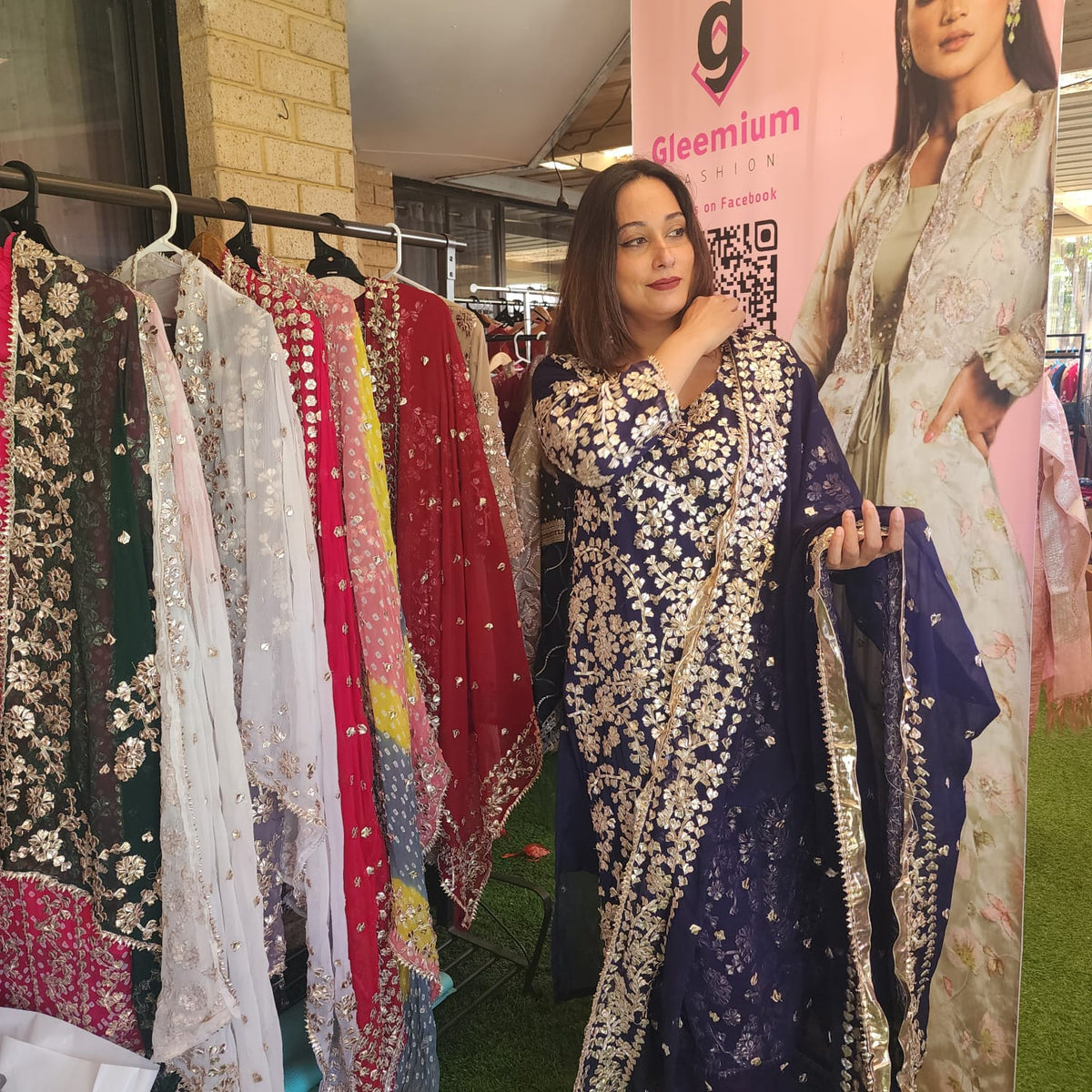 Pakistani Chiffon Fabric Gota Patti Salwar Kameez Set