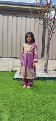 Light Purple Chiffon Anarkali Dress for Kids – Luxe Occasionwear 9