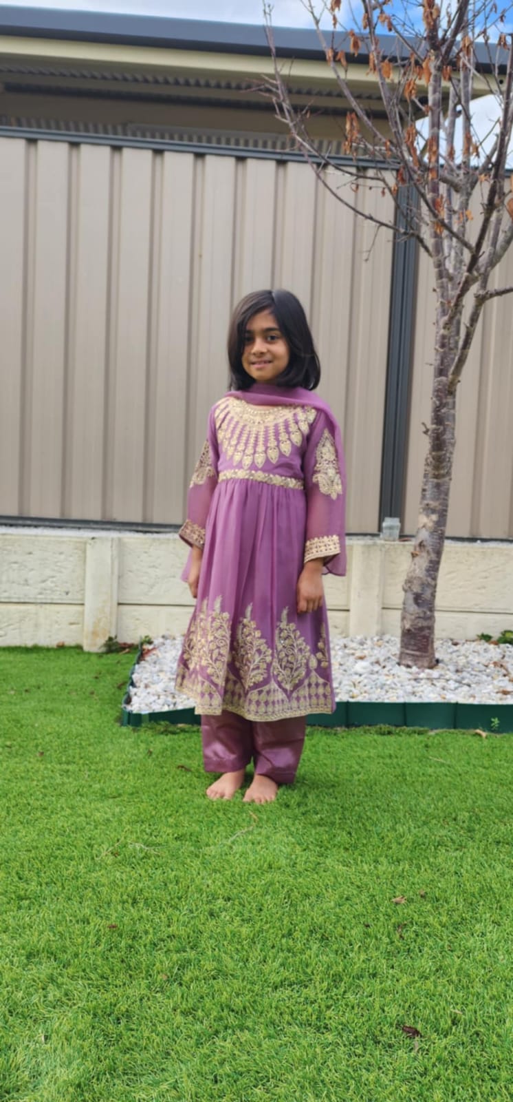 Light Purple Chiffon Anarkali Dress for Kids – Luxe Occasionwear
