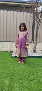 Light Purple Chiffon Anarkali Dress for Kids – Luxe Occasionwear 10