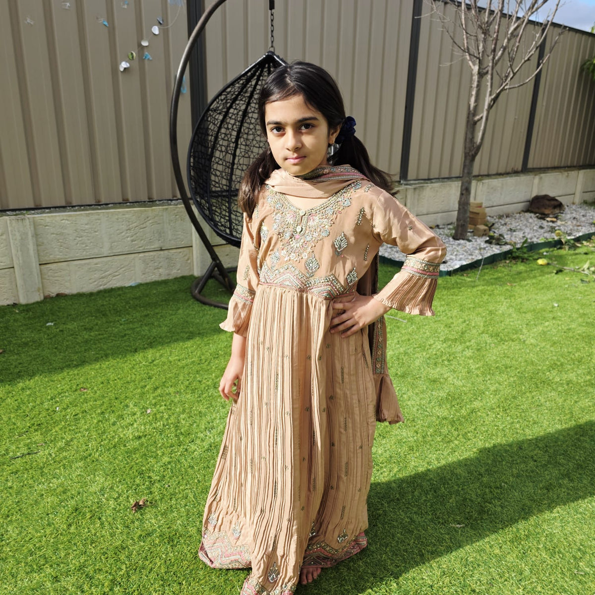 Silk Anarkali Gown for Kids – Regal Ethnic Wear for Girls