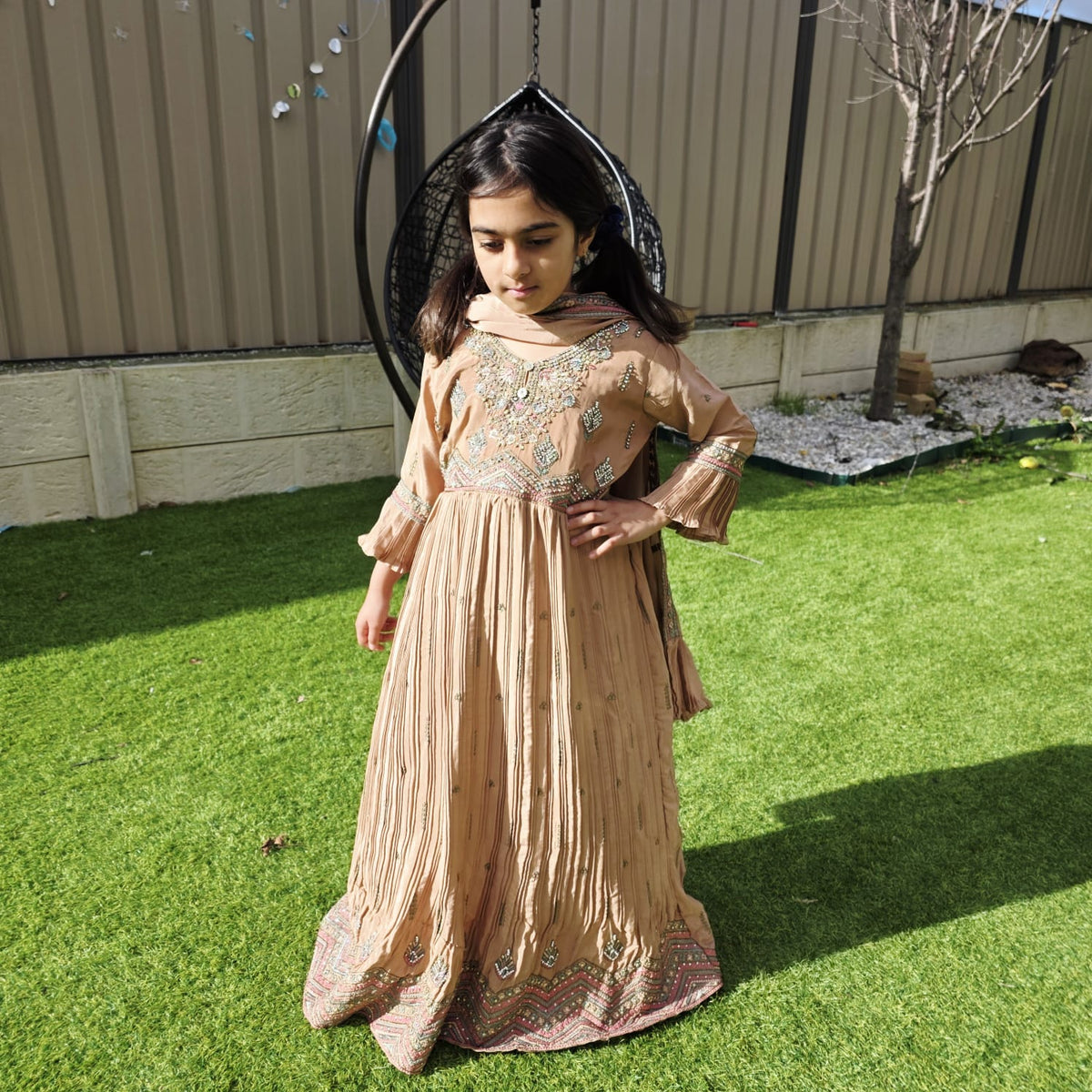 Silk Anarkali Gown for Kids – Regal Ethnic Wear for Girls