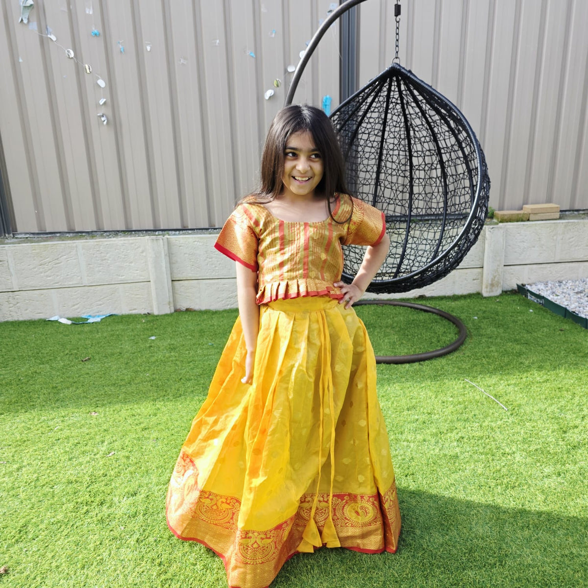 Yellow Silk Kids Lehenga Choli – Festive Wear